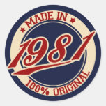 Fait en 1981 autocollants