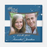 Faites gagner la date aimant bleues et de blanc d'