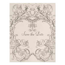 Faites gagner la date avec le cadre baroque invitations
