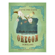 Faites gagner la date - carte de l'Orégon avec de  Cartes Postales