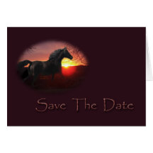 Faites gagner la date courant le cheval noir de Mo Carte De Vœux