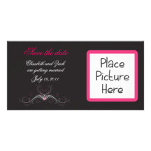 Faites gagner la date ! Dentelez le coeur Cartes De Vœux Avec Photo