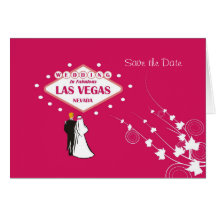 "Faites gagner la date" épousant à Las Vegas fabul Carte De Vœux