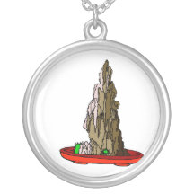 Falaise de Saikei dans le graphique rouge de bonsa Pendentif