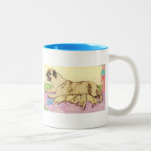 Famille de carlin tasse à café