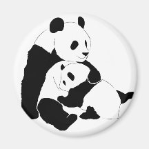 Famille de panda aimants