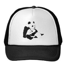 Famille de panda casquettes