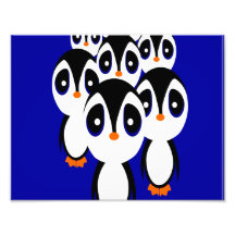 Famille de pingouin impressions photographiques