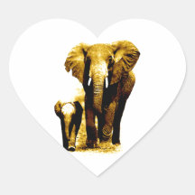 Famille d'éléphant autocollants