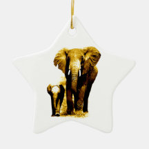 Famille d'éléphant décoration pour sapin de noël