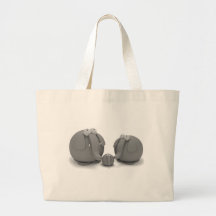 Famille d'éléphant sacs en toile