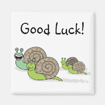 Famille d'escargot de bonne chance ! magnets pour réfrigérateur