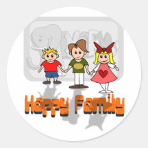 Famille heureuse adhésifs