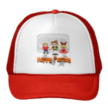 Famille heureuse casquette