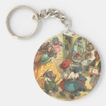 Famille heureuse d'hippopotame porte-clefs