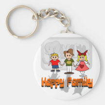 Famille heureuse porte-clés