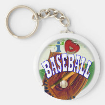 Fan de base-ball porte-clefs