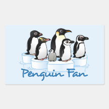 Fan de pingouin sticker rectangulaire