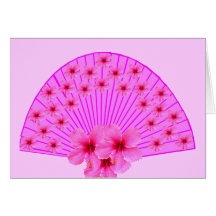 Fan rose de ketmie carte de vœux