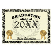 Fancy Class of Graduation Diploma Business Cards