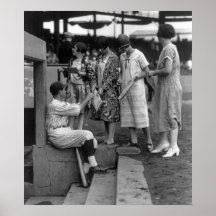 Fans de base-ball de jour de dames, les années 192 poster