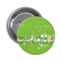 Fantaisie vert fleuri badge