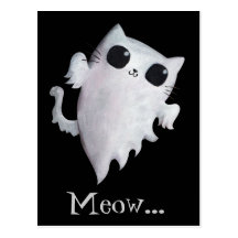 Fantôme effrayant de chat de Kitty Cartes Postales
