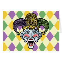 Farceur de mardi gras cartes de vœux