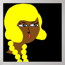 Fashionista. jaune de cheveux posters