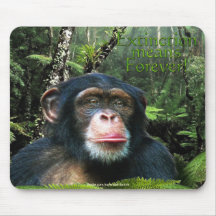 Faune-appui Mousepad de chimpanzé et de forêt trop Tapis De Souris