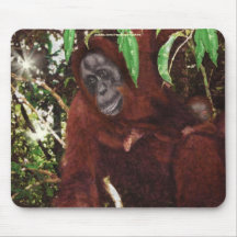 Faune-appui Mousepad de mère et de bébé d'orang-ou Tapis De Souris
