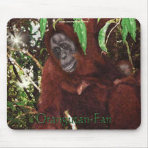 Faune-appui Mousepad de mère et de bébé d'orang-ou Tapis De Souris