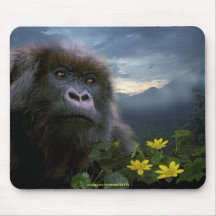 Faune-défenseur Mousepad de gorille de montagne Tapis De Souris
