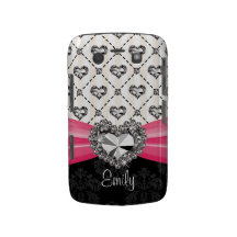 Fausse pierre rose fuchsia Blackberry B de coeur d Coque Case-Mate Blackberry