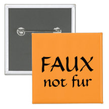 FAUX, pas fourrure Badge Avec Épingle
