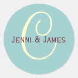 Faveur de mariage du monogramme C et autocollant f