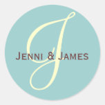 Faveur de mariage du monogramme J et autocollant f