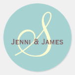 Faveur de mariage du monogramme S et autocollant f