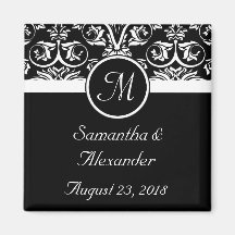 Faveur grande noire /Save de monogramme d'insignes Magnets Pour Réfrigérateur