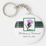 Faveur Keychain de mariage de tartan et de chardon Porte-clés
