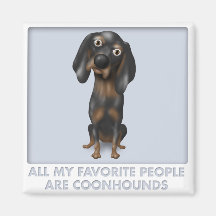 Favori de Coonhound (noir et Tan) Aimants Pour Réfrigérateur