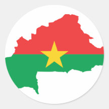 FB de carte de drapeau de Burkina Faso Autocollants Ronds