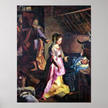 Federico Barocci - naissance du Christ Affiche