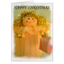 Fée, carte de Noël heureux,