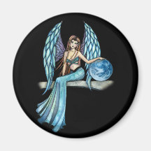 Fée d'ange gardien de la terre magnets