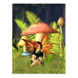 Fée de champignon de région boisée cartes postales