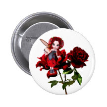 Fée de coccinelle sur les roses rouges pin's