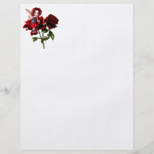 Fée de coccinelle sur les roses rouges prospectus customisé