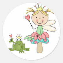 Fée de grenouille - T-shirts et cadeaux blonds Autocollants