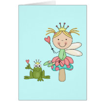 Fée de grenouille - T-shirts et cadeaux blonds Carte